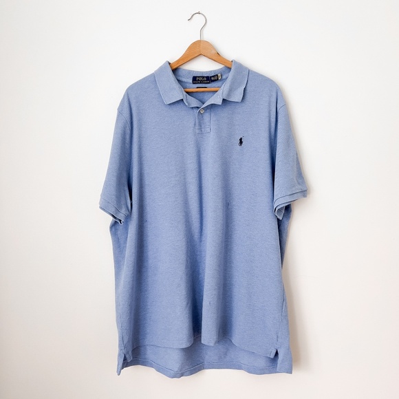 Polo Ralph Lauren The Iconic Mesh Polo Shirt Blue Classic Fit Size XXL Preppy - Picture 1 of 11